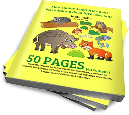 Cahier d'activités avec les animaux de la forêt