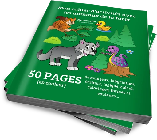 Cahier d'activités avec les animaux de la forêt