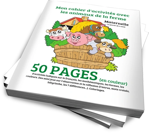 Cahier d'activités avec les animaux de la ferme