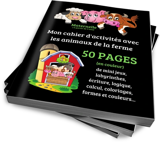 Cahier d'activités avec les animaux de la ferme