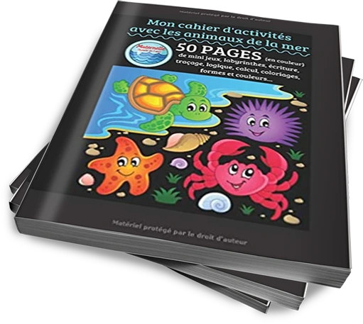Cahier d'activités avec les animaux de la mer