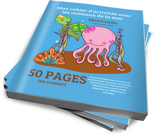 Cahier d'activités avec les animaux de la mer