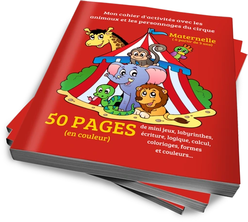 Cahier d'activités avec les animaux du cirque