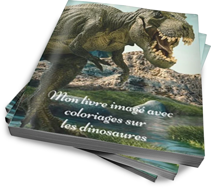 Livre imagé avec coloriages sur les dinosaures