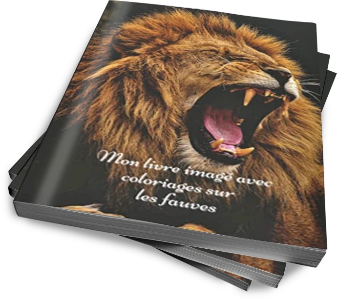 Livre imagé avec coloriages sur les fauves