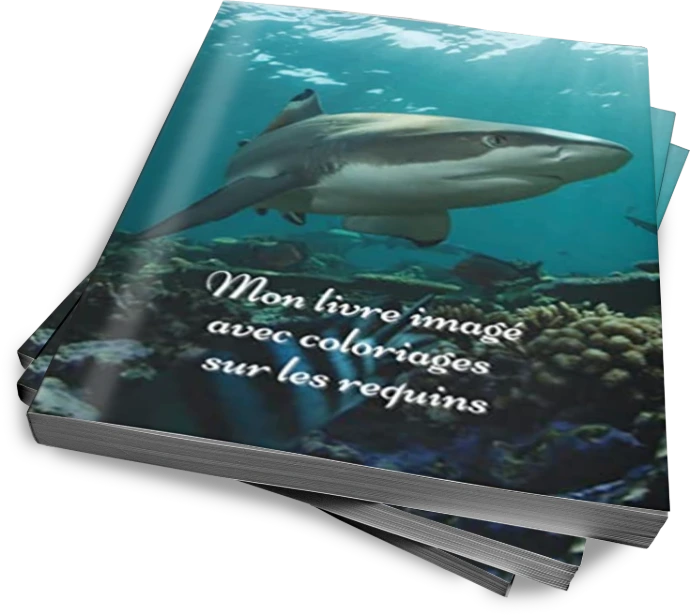 Livre imagé avec coloriages sur les requins