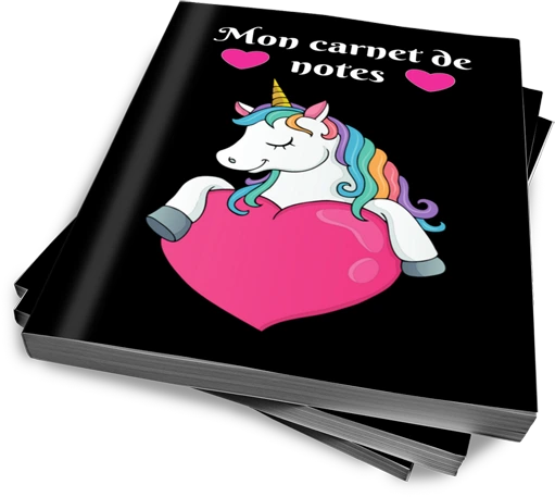 Carnet de notes lignés licorne