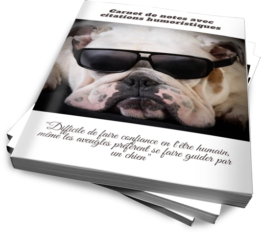 Carnet de notes lignés avec citations humoristiques