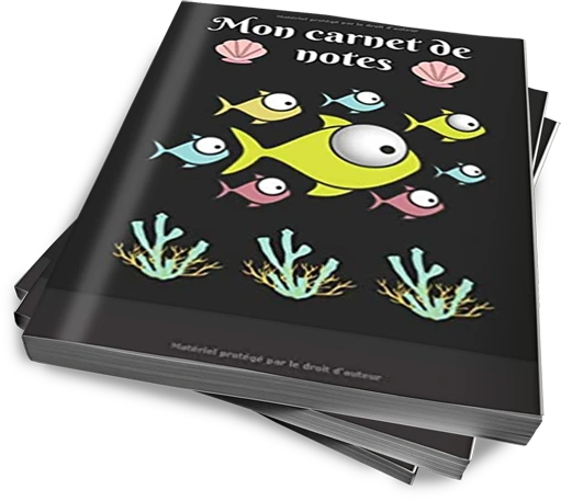 Carnet de notes lignés poissons