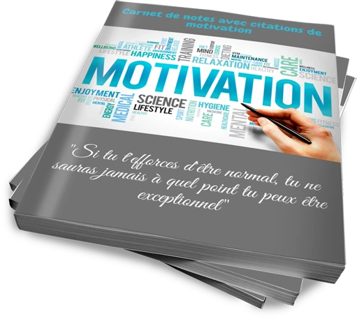 Carnet de notes lignés avec citations motivation